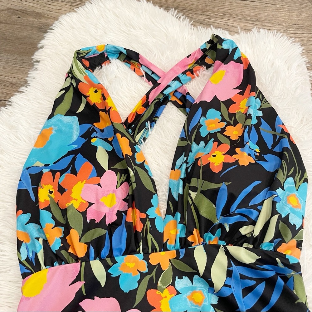 Swim RX Floral Twist One Piece Swimsuit Bathing Suit XL - Picture 3 of 9
